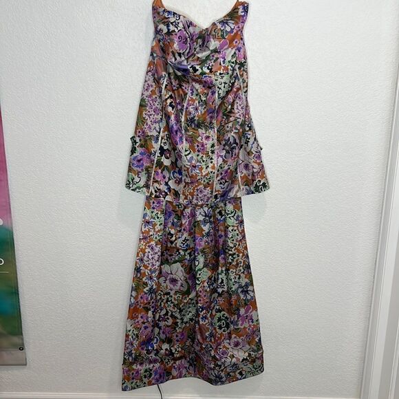 NWT Geisha Designs Anthropologie Strapless Train Floral Mini Dress XL - Picture 2 of 14